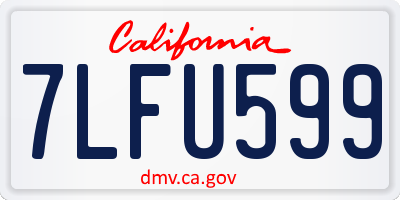 CA license plate 7LFU599