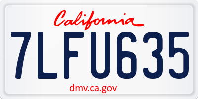CA license plate 7LFU635