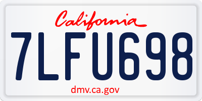 CA license plate 7LFU698