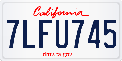 CA license plate 7LFU745