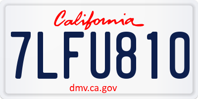 CA license plate 7LFU810