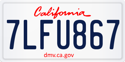 CA license plate 7LFU867