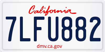 CA license plate 7LFU882