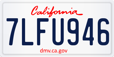 CA license plate 7LFU946