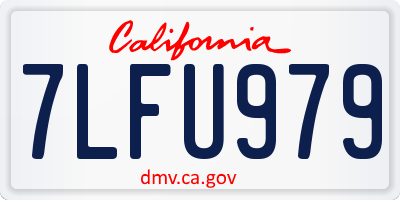 CA license plate 7LFU979