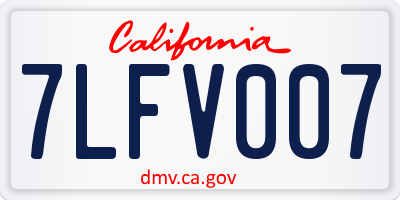 CA license plate 7LFV007