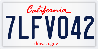 CA license plate 7LFV042