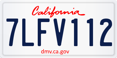CA license plate 7LFV112