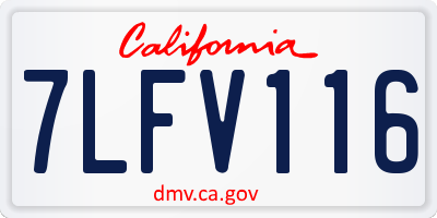 CA license plate 7LFV116