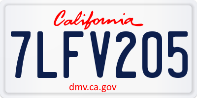CA license plate 7LFV205