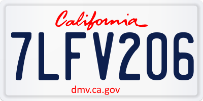CA license plate 7LFV206