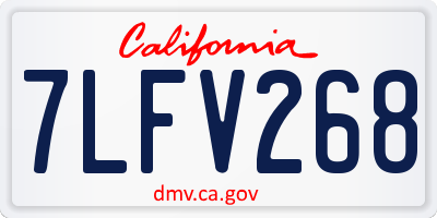 CA license plate 7LFV268