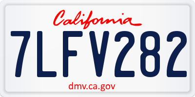 CA license plate 7LFV282