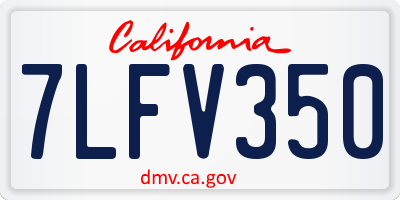 CA license plate 7LFV350