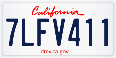 CA license plate 7LFV411
