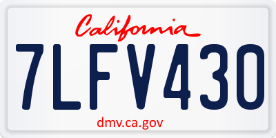 CA license plate 7LFV430