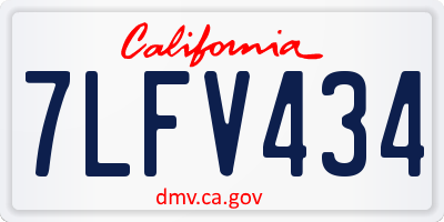 CA license plate 7LFV434
