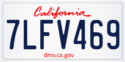 CA license plate 7LFV469