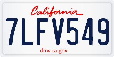 CA license plate 7LFV549