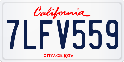 CA license plate 7LFV559