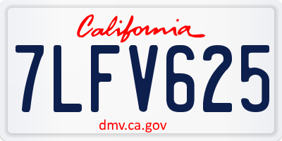 CA license plate 7LFV625