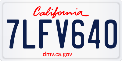 CA license plate 7LFV640