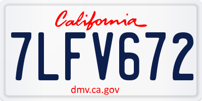 CA license plate 7LFV672