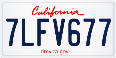 CA license plate 7LFV677