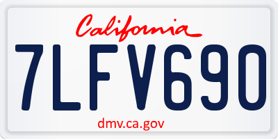 CA license plate 7LFV690