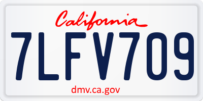 CA license plate 7LFV709