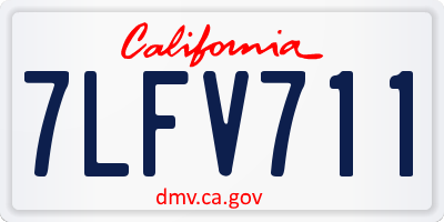 CA license plate 7LFV711