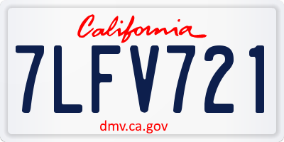 CA license plate 7LFV721