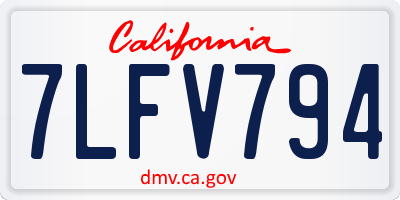 CA license plate 7LFV794