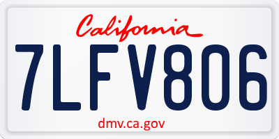 CA license plate 7LFV806