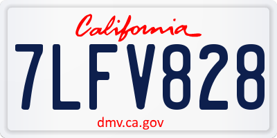 CA license plate 7LFV828