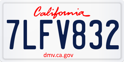 CA license plate 7LFV832