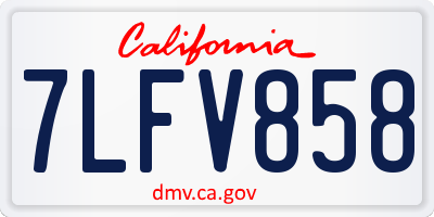 CA license plate 7LFV858