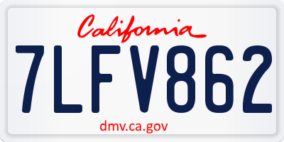 CA license plate 7LFV862