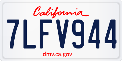 CA license plate 7LFV944