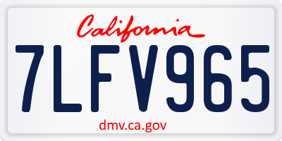 CA license plate 7LFV965