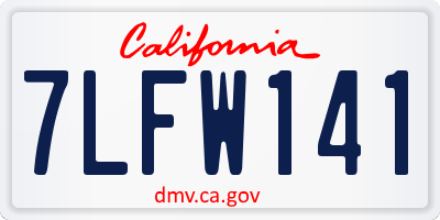 CA license plate 7LFW141