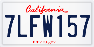 CA license plate 7LFW157