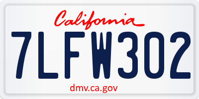 CA license plate 7LFW302