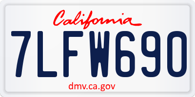 CA license plate 7LFW690