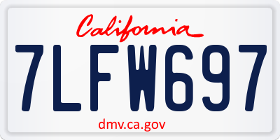 CA license plate 7LFW697