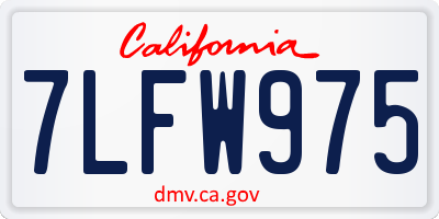 CA license plate 7LFW975