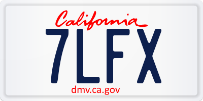 CA license plate 7LFX