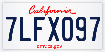 CA license plate 7LFX097