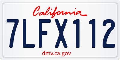 CA license plate 7LFX112