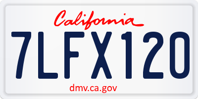 CA license plate 7LFX120